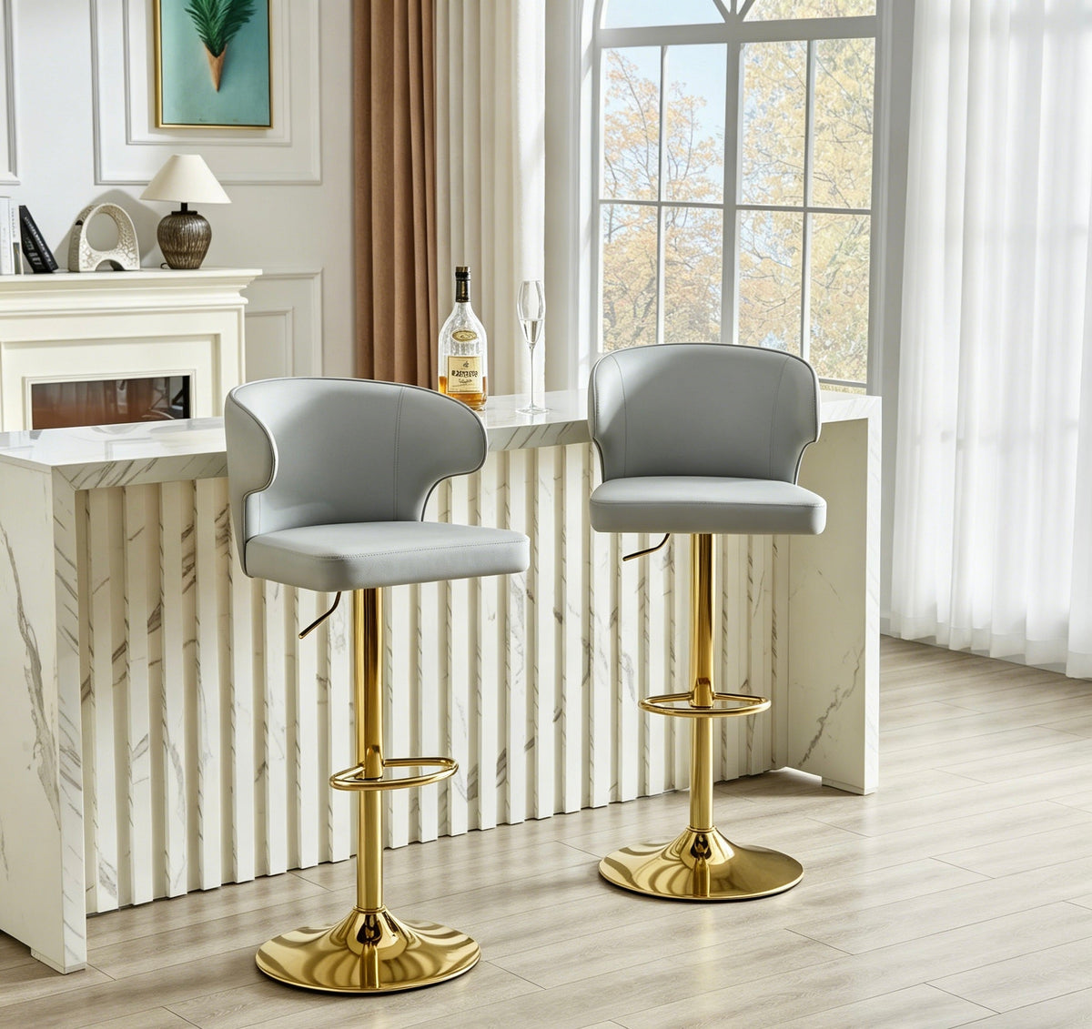 Modern Rotating Adjustable Bar Chair - Set of 2