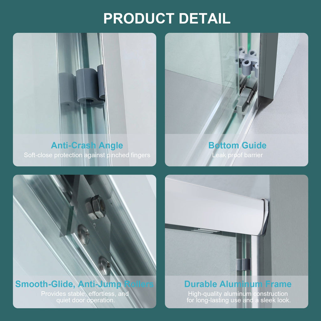 Semi-Frameless Bypass Sliding Shower Door
