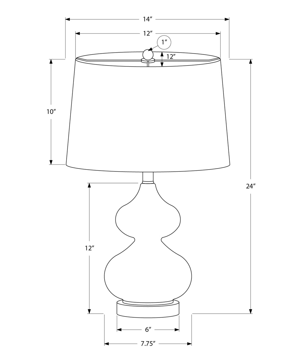 24"H Double-Gourd Table Lamp