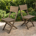 Outdoor Acacia Wood Folding Dining Chair (Set of 2)