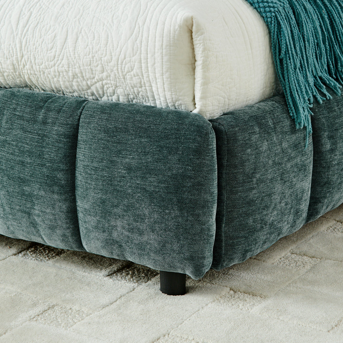 King Size Upholstered Bed with Storage Drawer