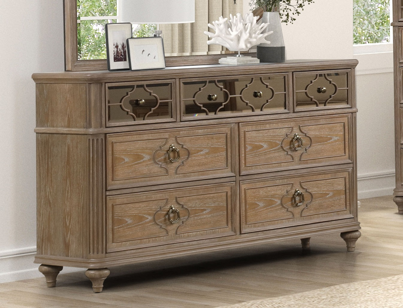 Simple Contemporary 1pc Dresser Rustic