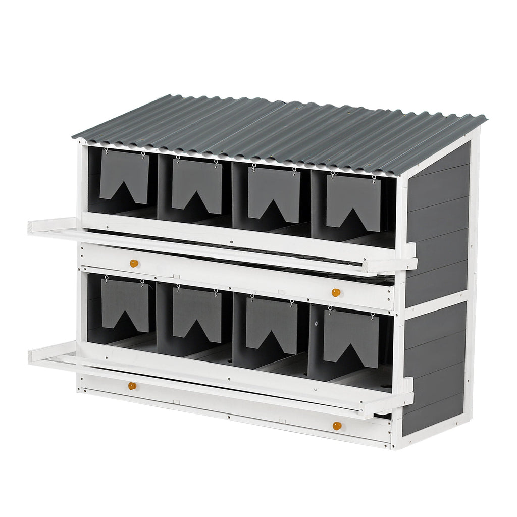 Wooden Chicken Nesting Box with 8 Compartments
