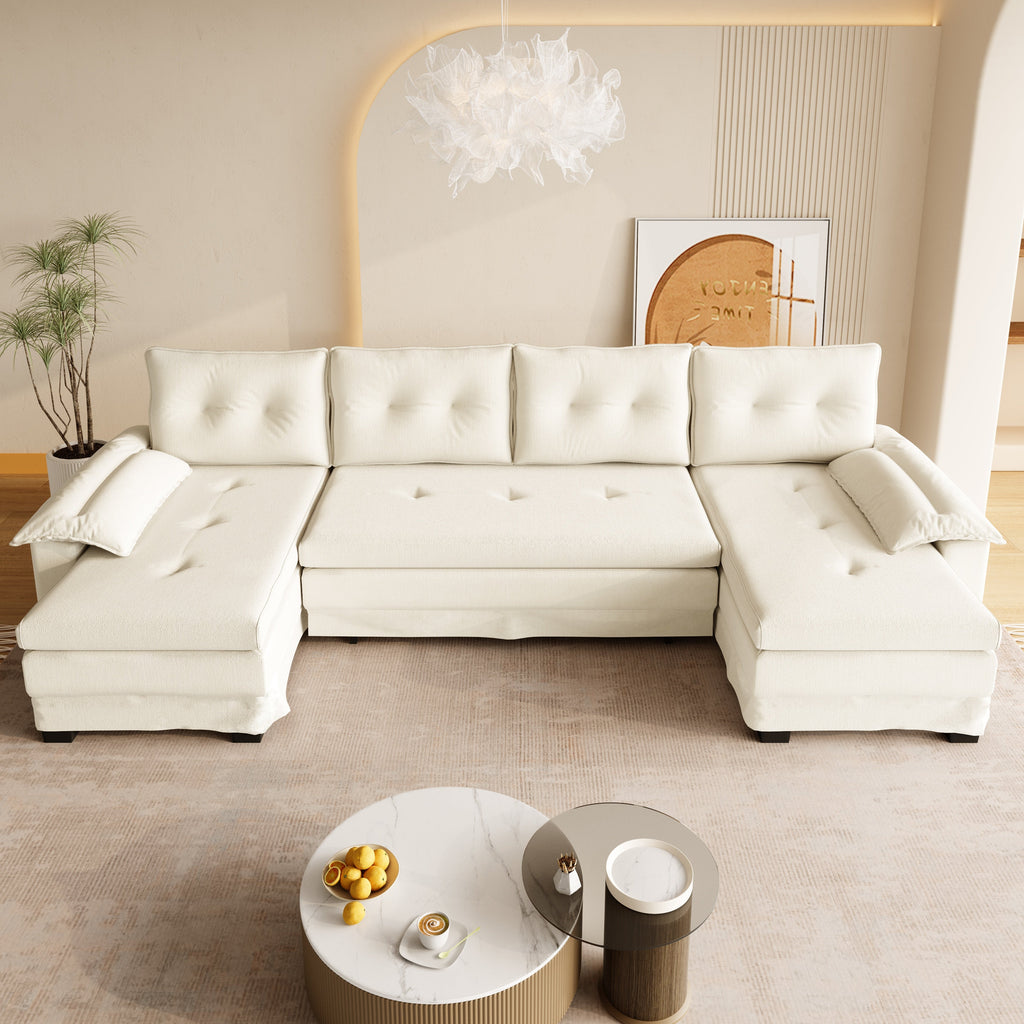 U-Shaped Sleeper Sofa with Pull Out Bed