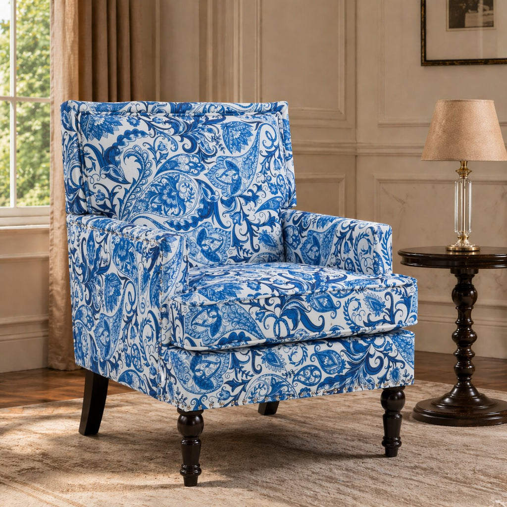 Upholstered Accent Chair, Vintage Armchair with Elegance