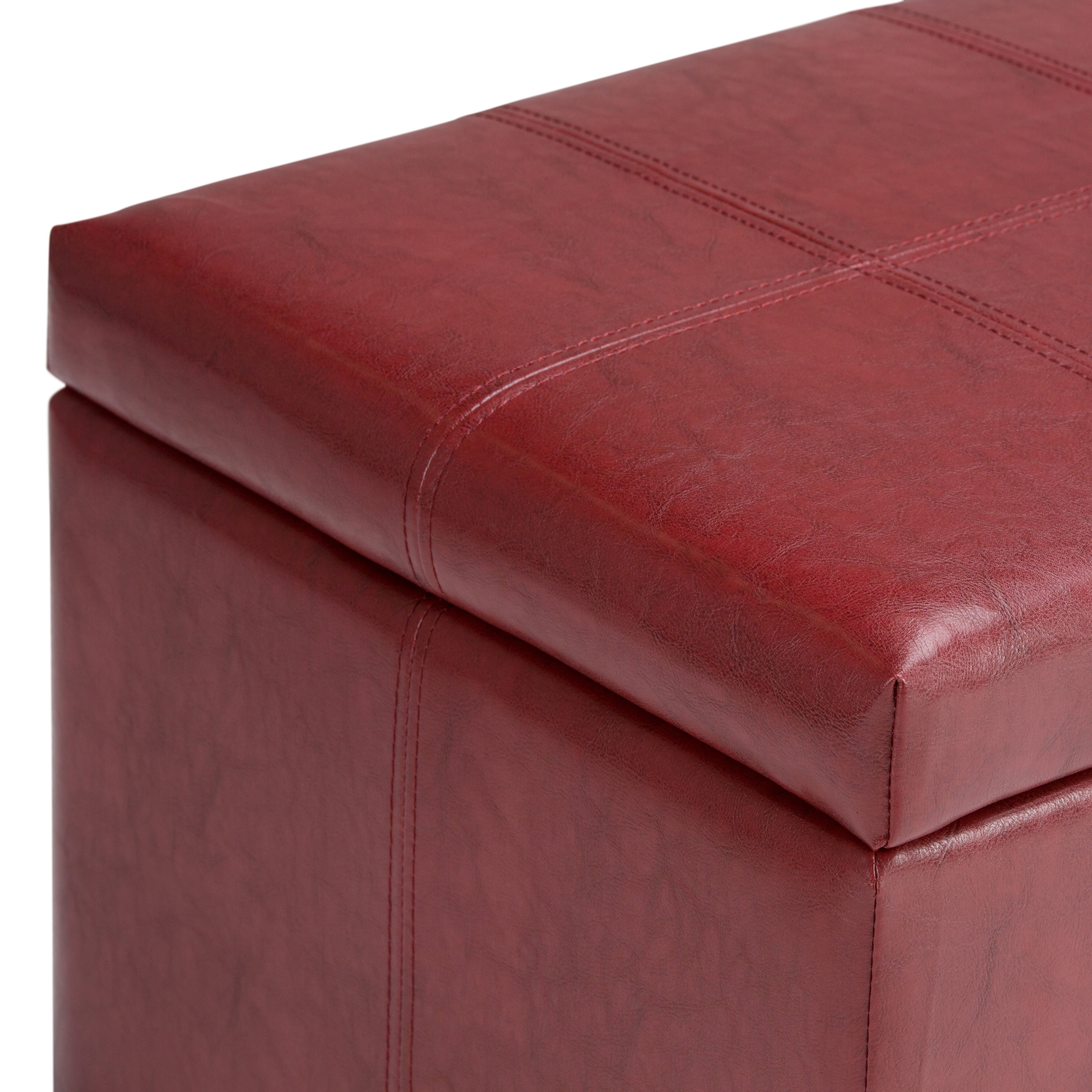 Dover 36 Inch Wide Storage Ottoman Bench in Radicchio