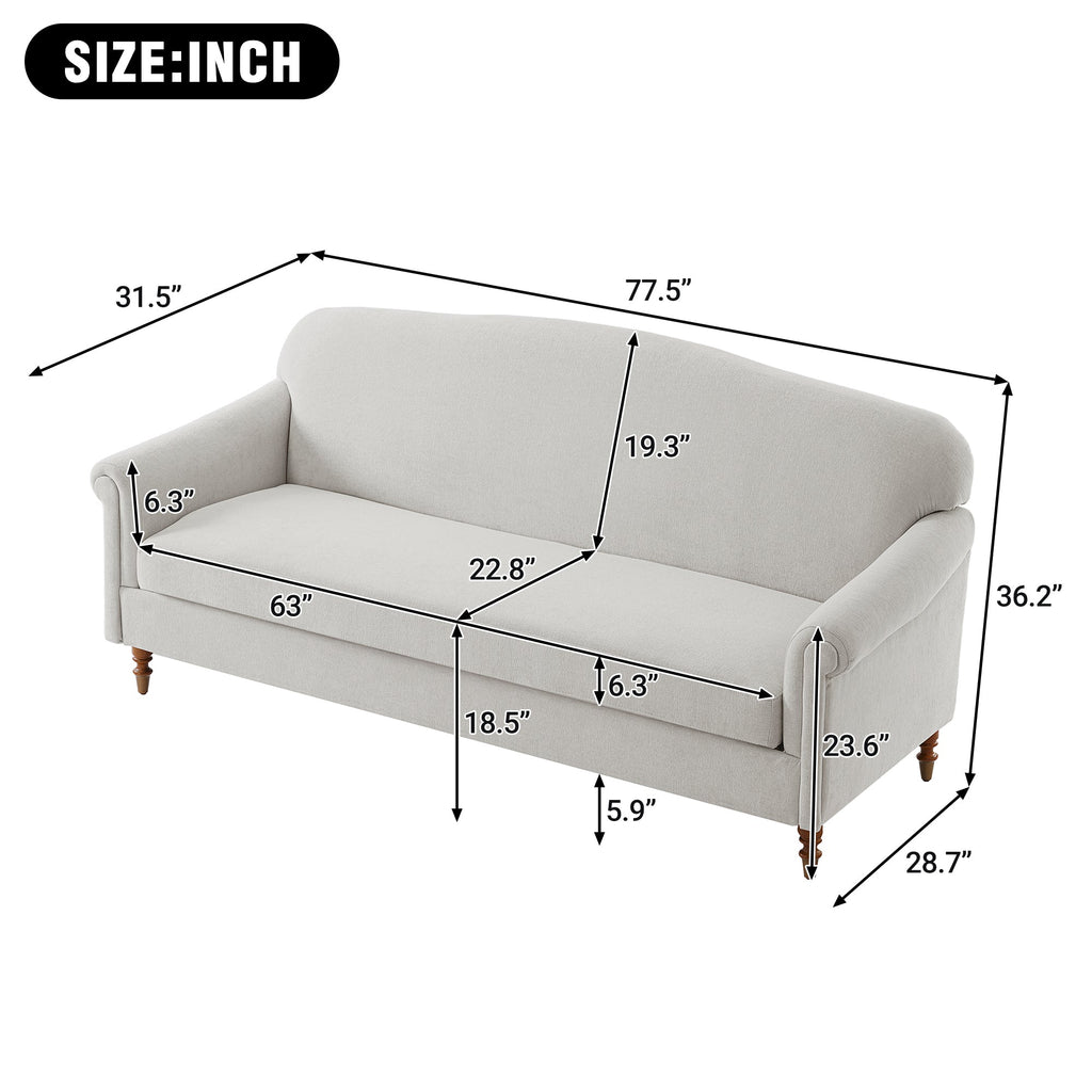 Modern Loveseat Sofa 77.5"