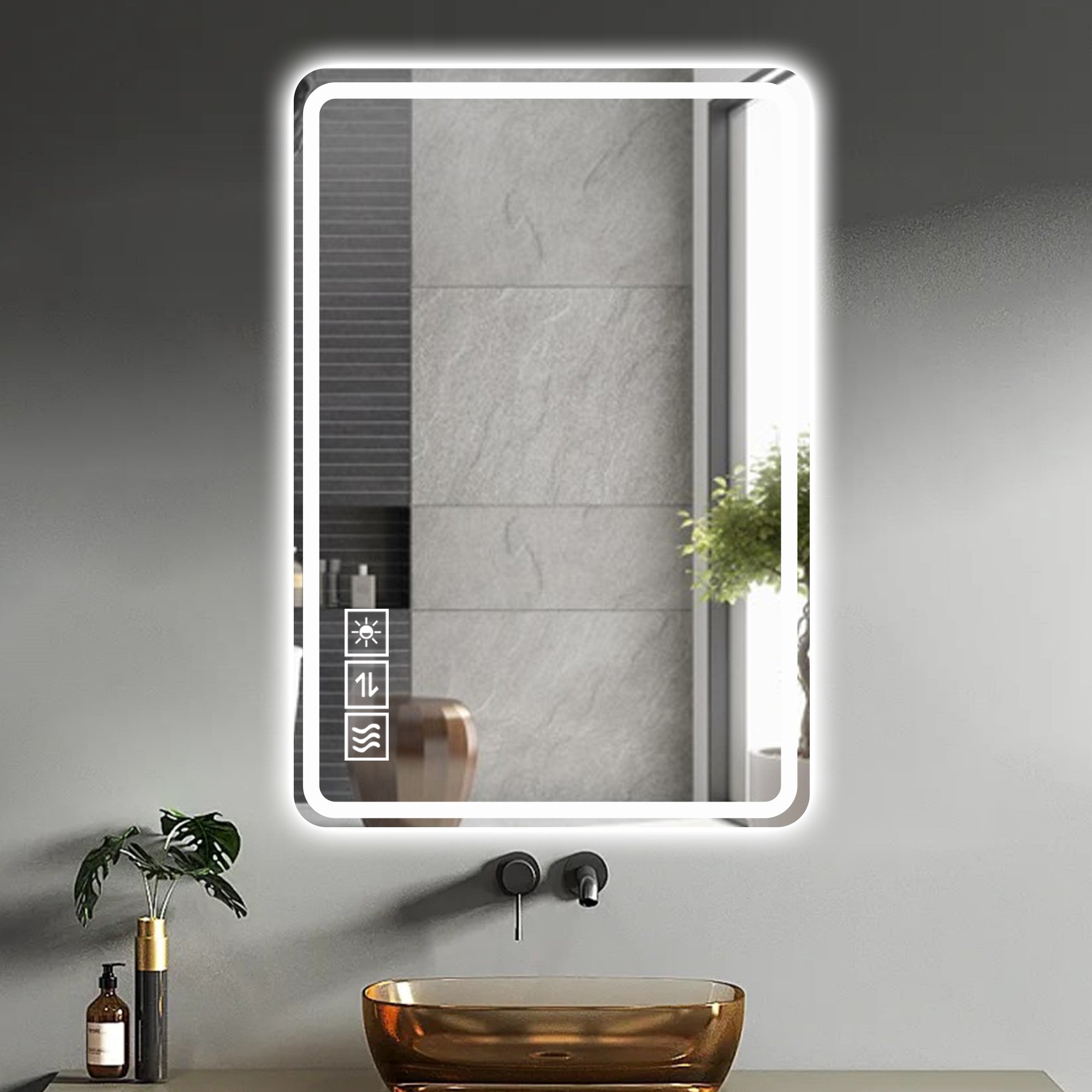 24X40 Inch LED Bathroom Mirror with Front Lights
