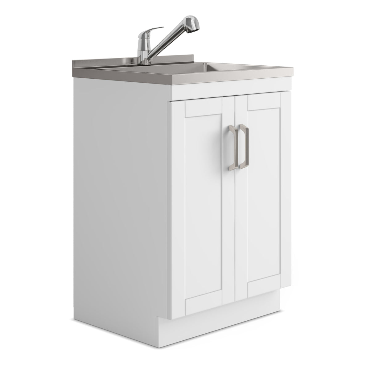 Kyle 24" Laundry Cabinet with Faucet and Stainless Steel Sink