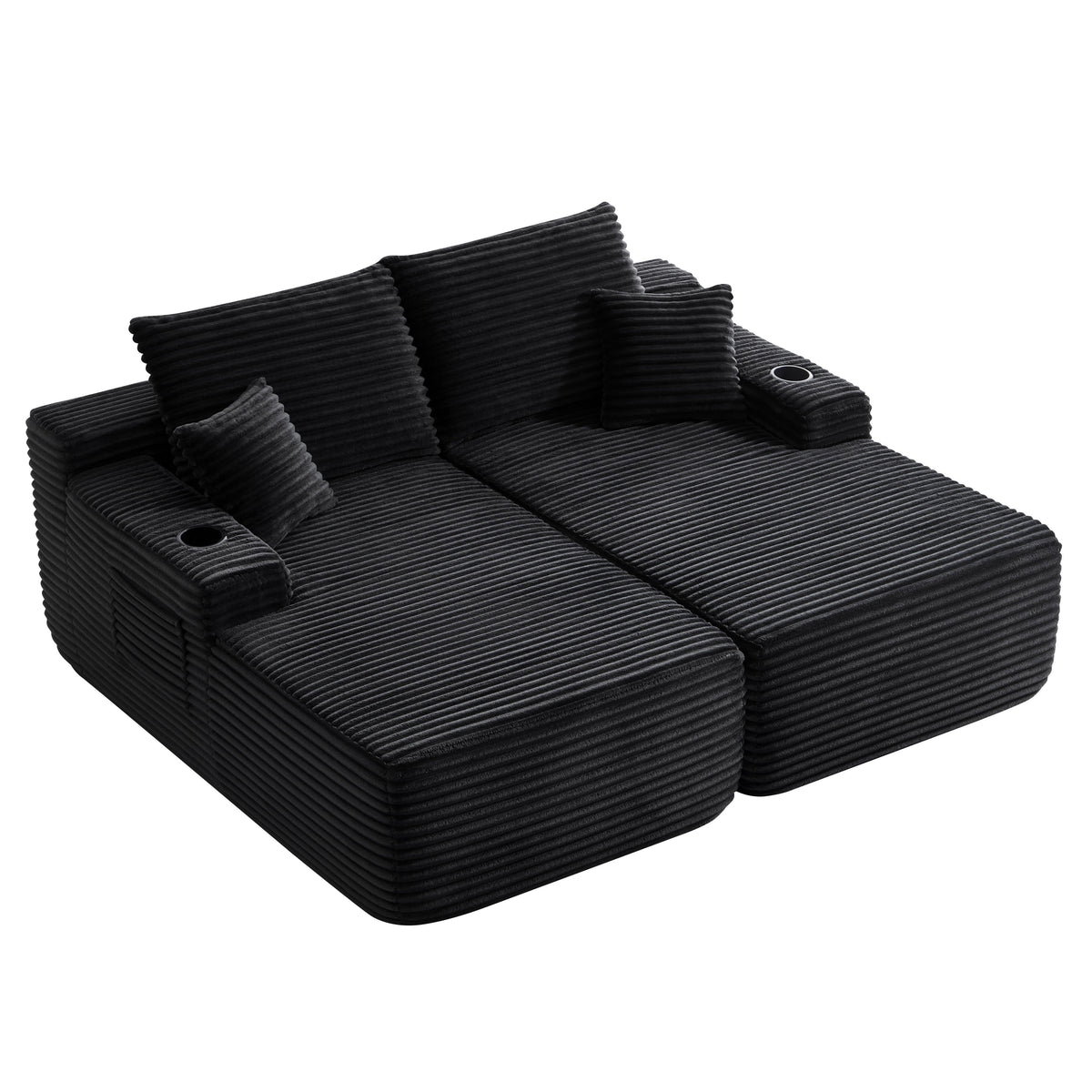 69" Cloud Sectional Couch, L-Shape Chaise with R-Shape Chaise