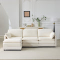 104" Plush Cloud 3 Seater Sofa: Modular 3 Seater Sofa + Ottoman