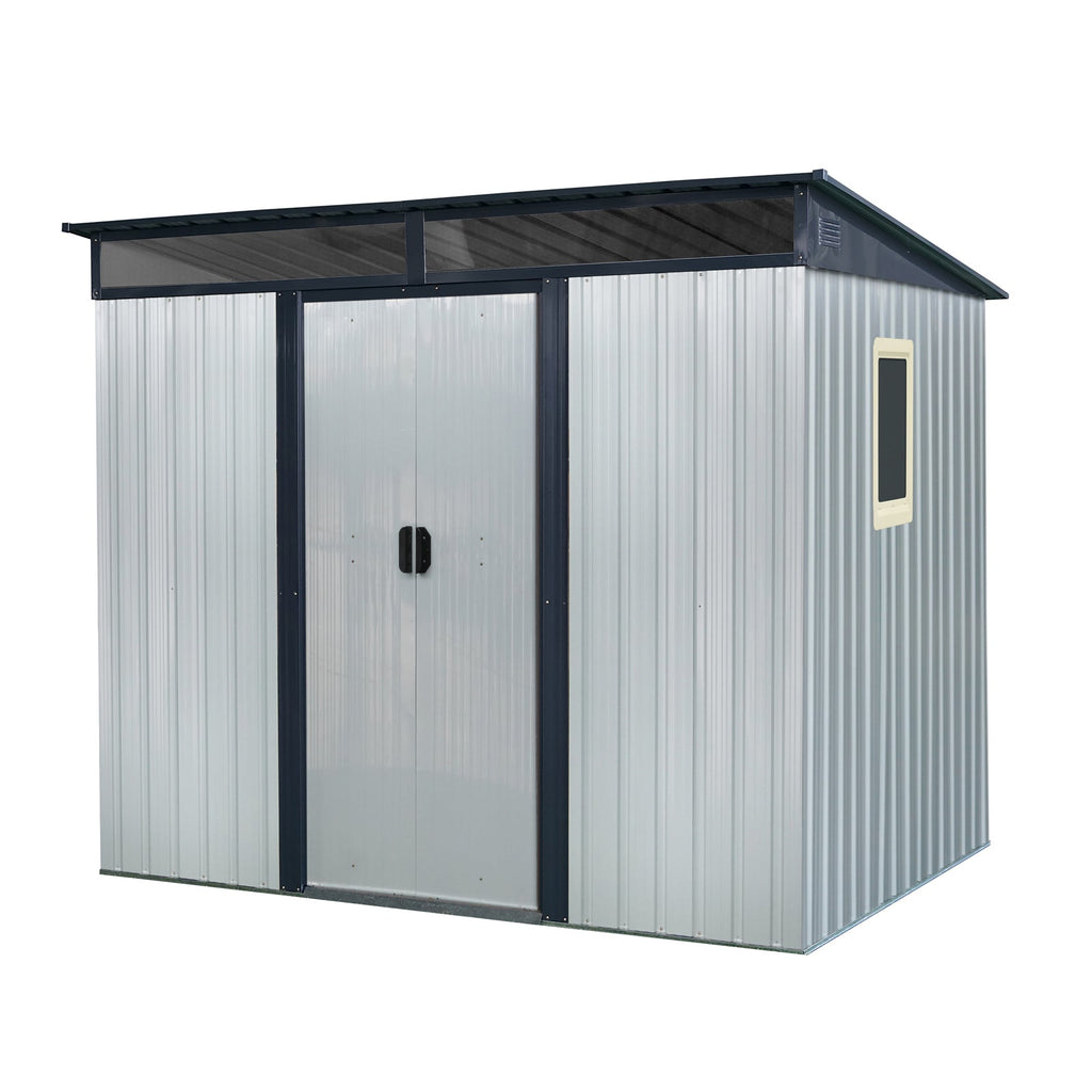 8 ft x 6 ft Outdoor Metal Storage Shed with Window