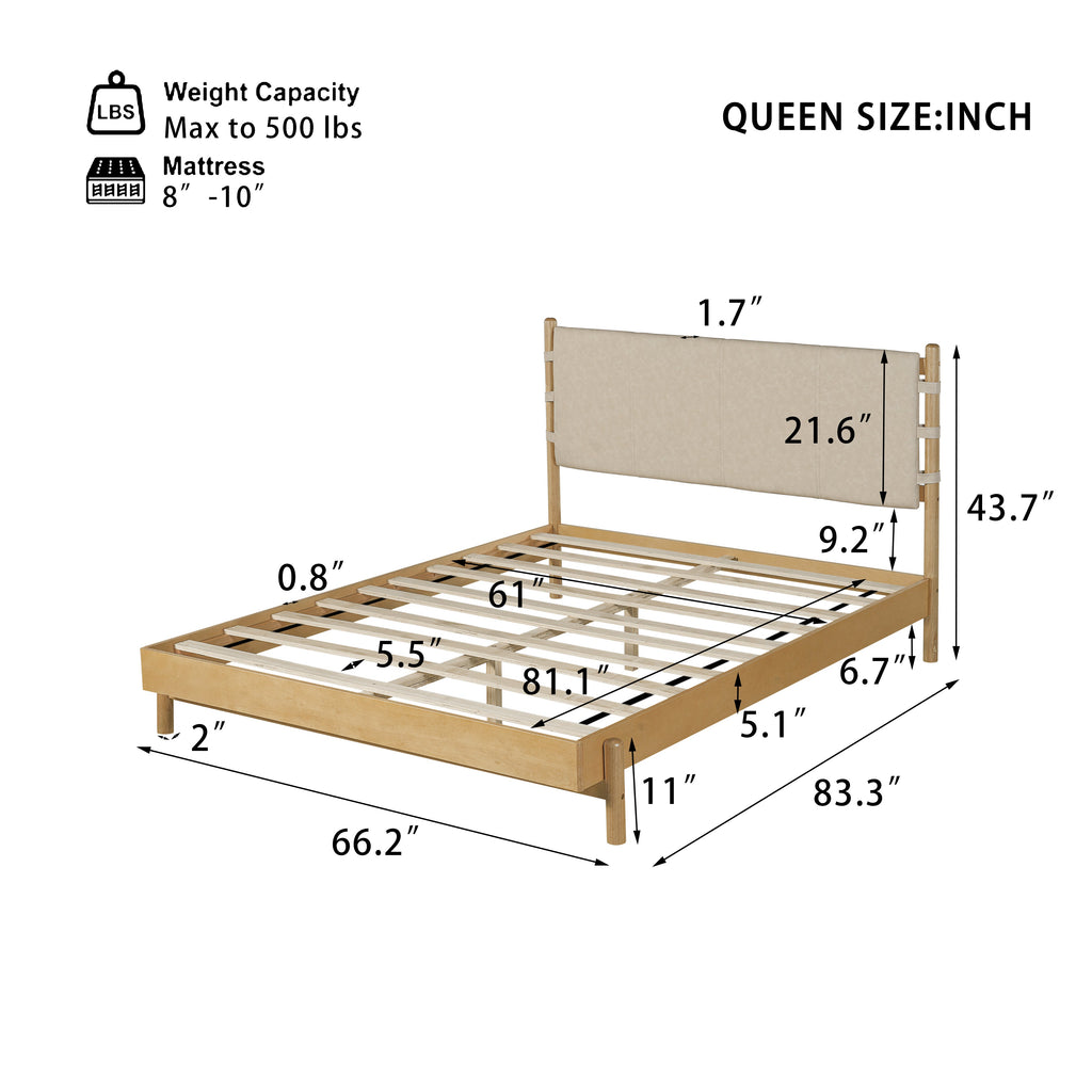Premium Rubber Wood Platform Bed Frame