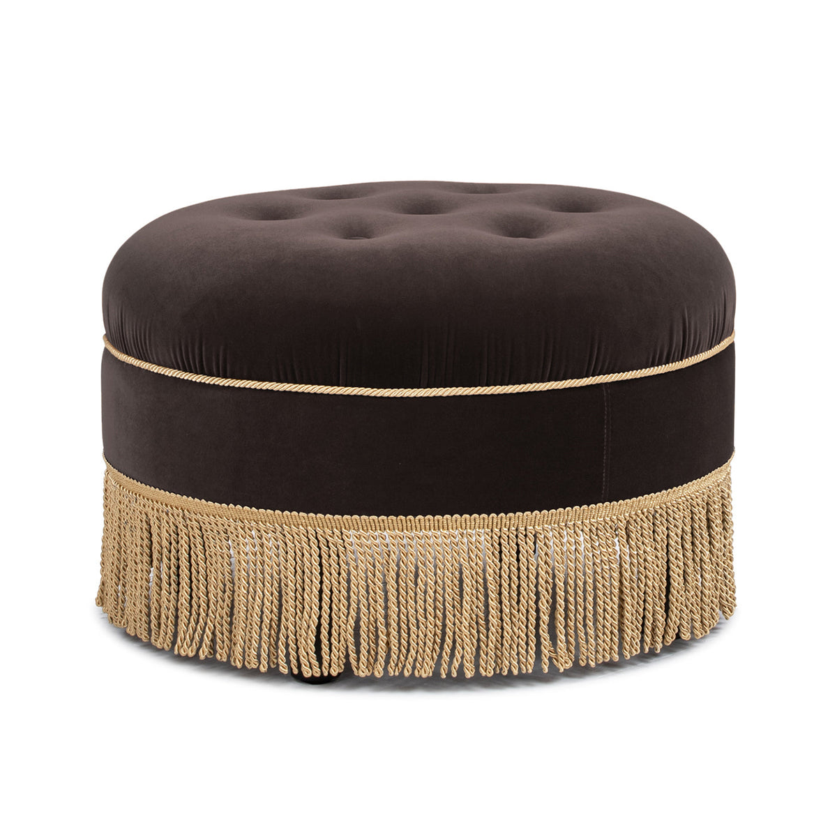 Yolanda 24" Round Upholstered Accent Ottoman Deep