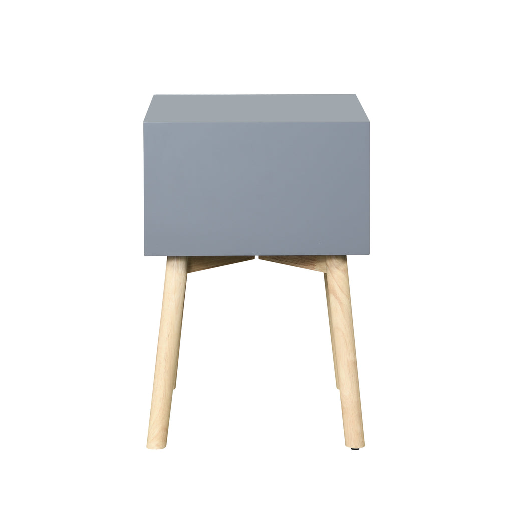 Mid-Century Modern Side Table with 2 Drawers