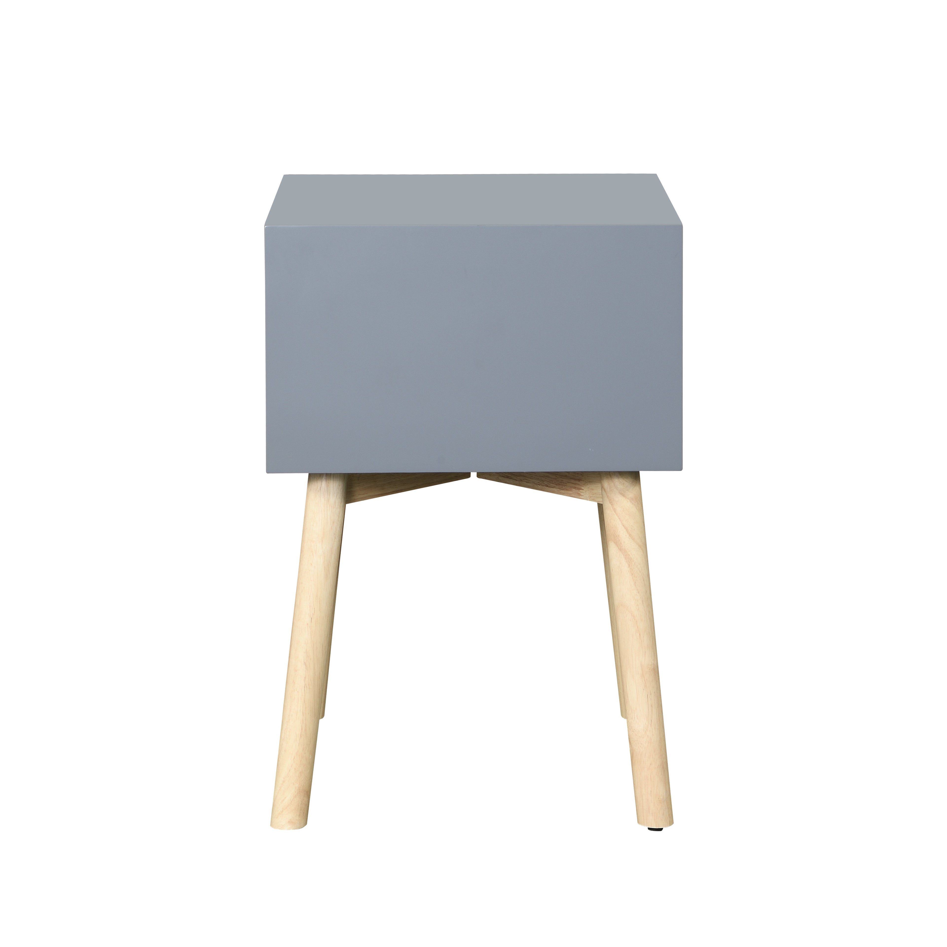 Mid-Century Modern Side Table with 2 Drawers