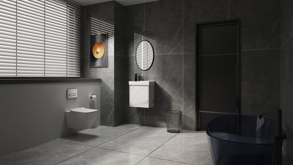 20" Wall-Mounted Bathroom Vanity with Ceramic Sink