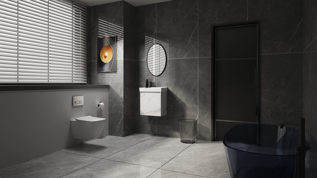 20" Wall-Mounted Bathroom Vanity with Ceramic Sink