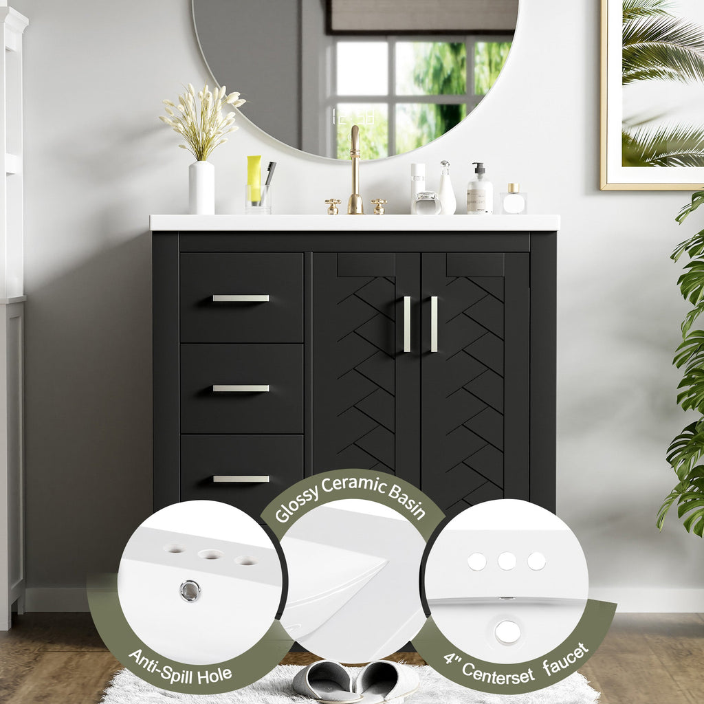 30'' Bathroom Vanity with Ceramic Sink Combo