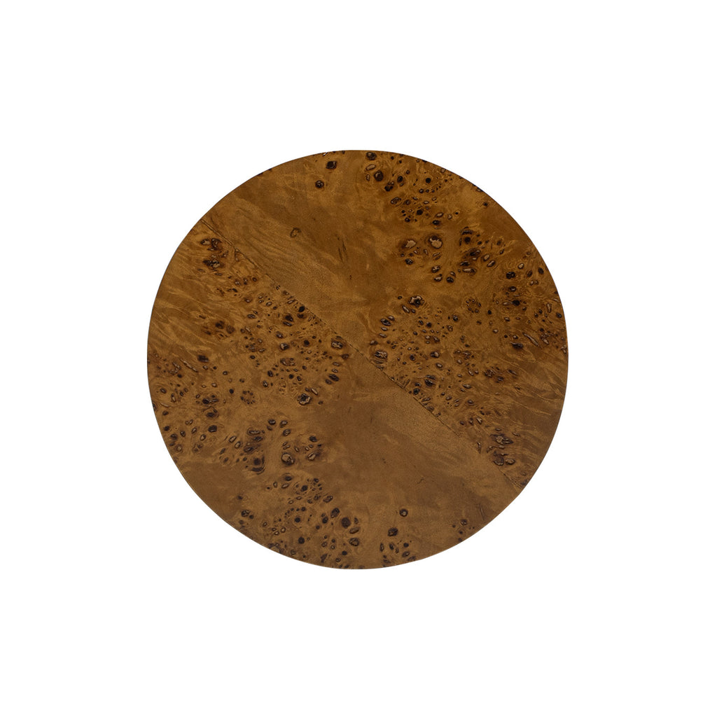 Nebula 29.5" Burl Accent Pillar Side Table