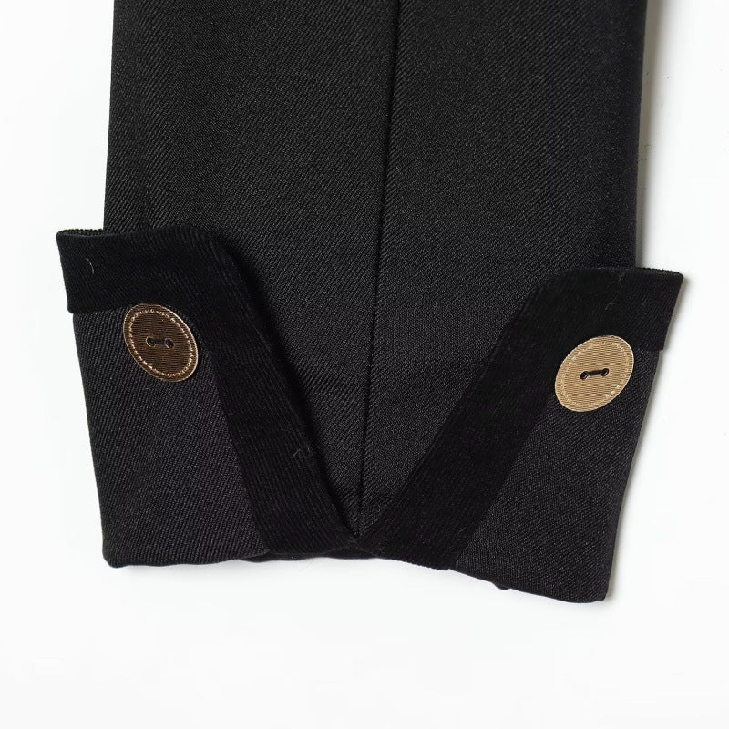 Golden-buttoned Cropped Jacket