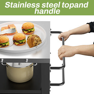 Two Doors Outdoor Grill Cart with Storage