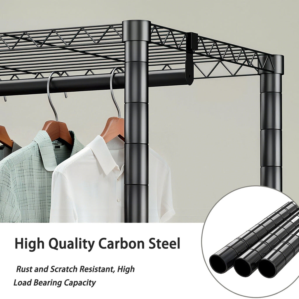 Heavy Duty Garment Rack, Freestanding Closet Organizer