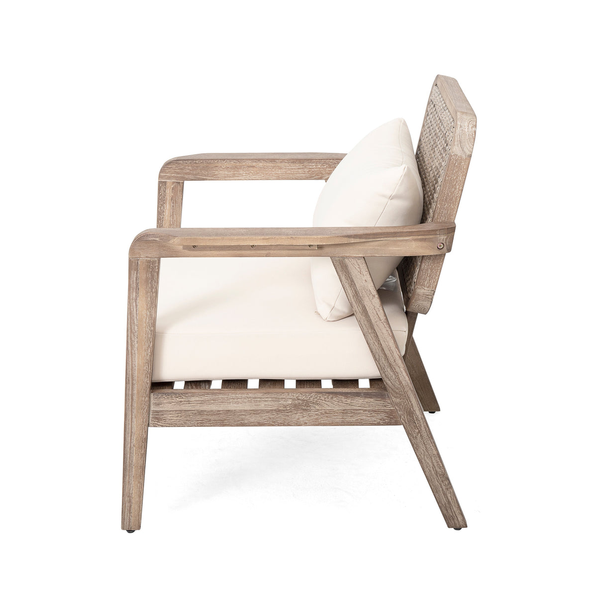 Set of 2 Outdoor Acacia Wood Patio Club Chairs