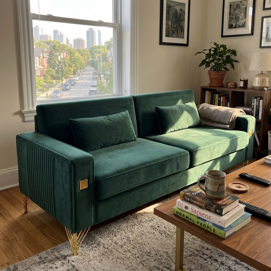 FX-P18-RG2 Luxury Emerald Sofa