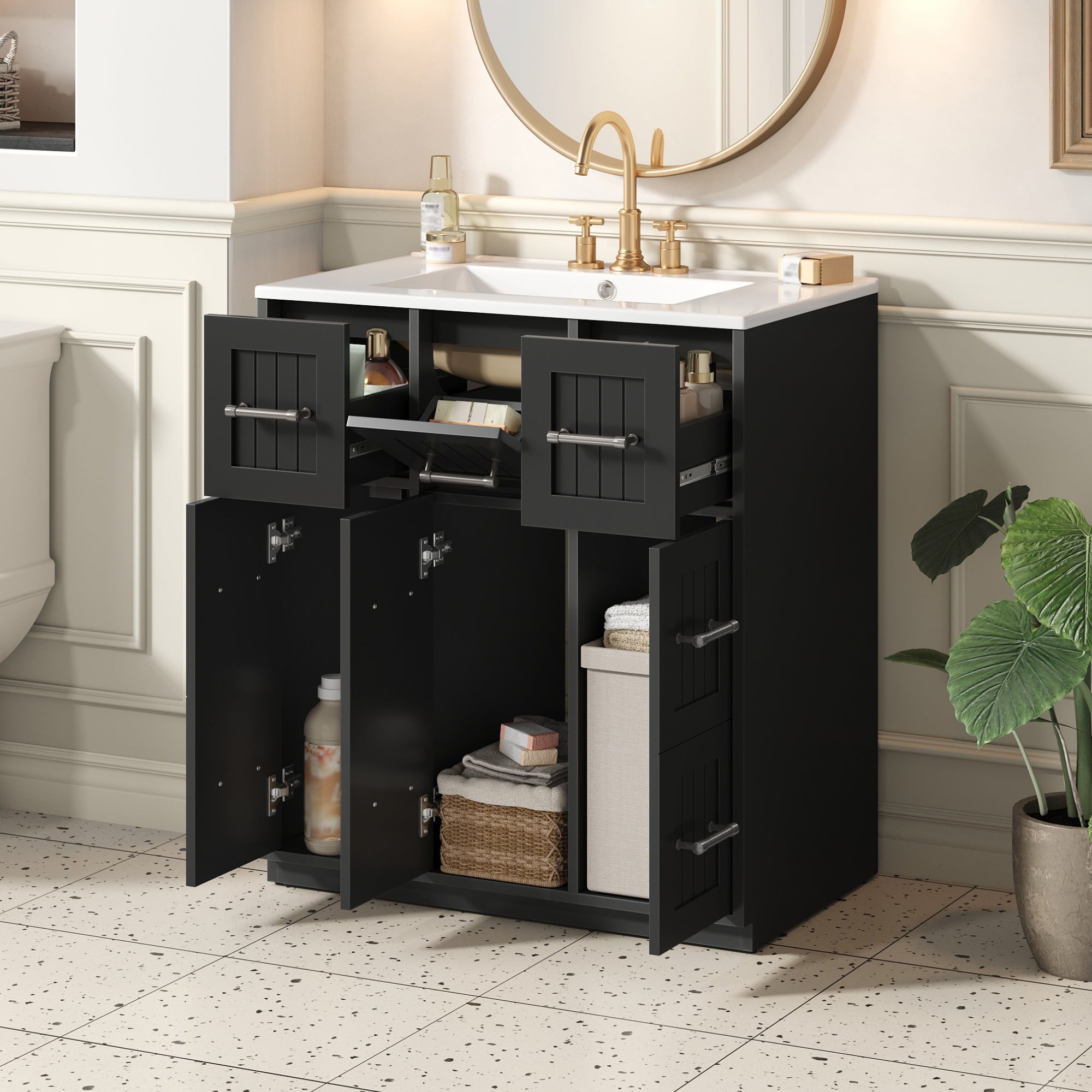 30-Inch Bathroom Vanity with Undermount Sink and Drawers