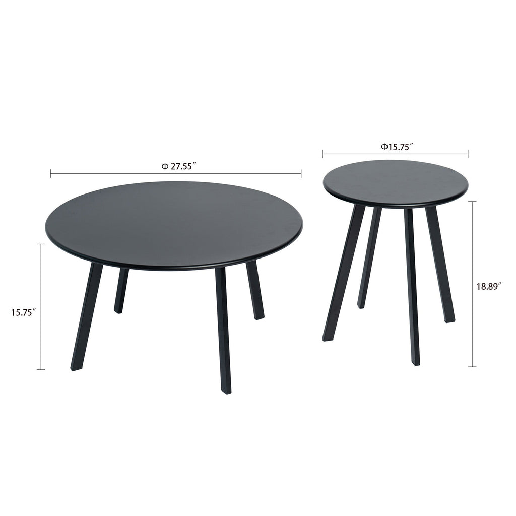 2-Piece Round Nesting Coffee Table Set