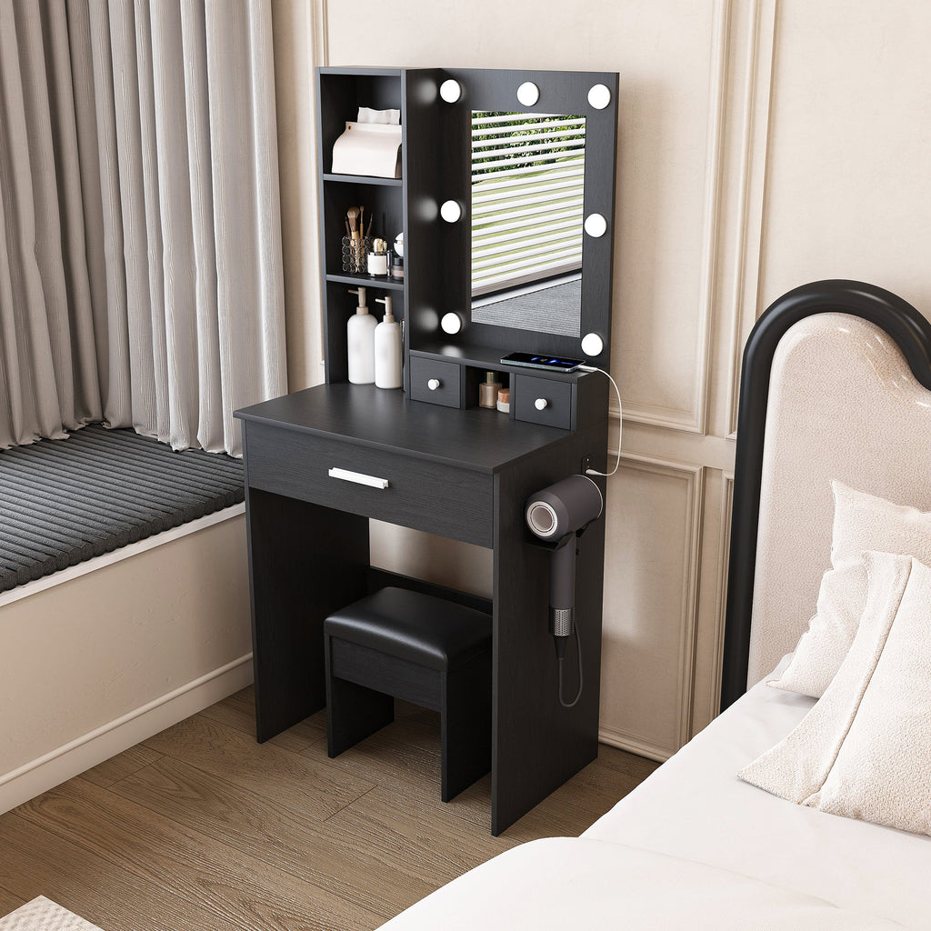 Vanity Table with Mirror & Adjustable LED Lights
