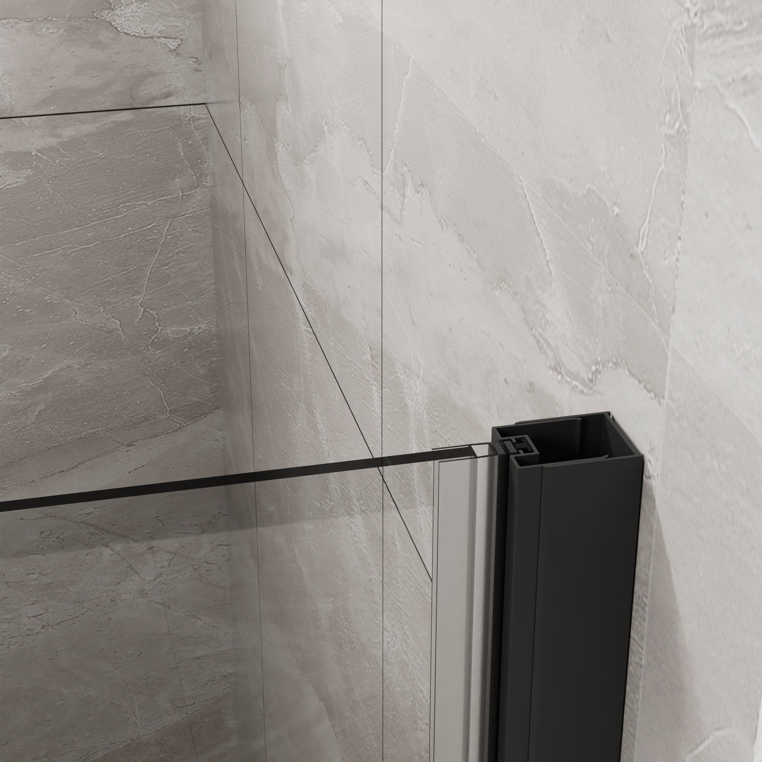 Goodyo 36"x 72" Frameless Glass Shower Door Bifold