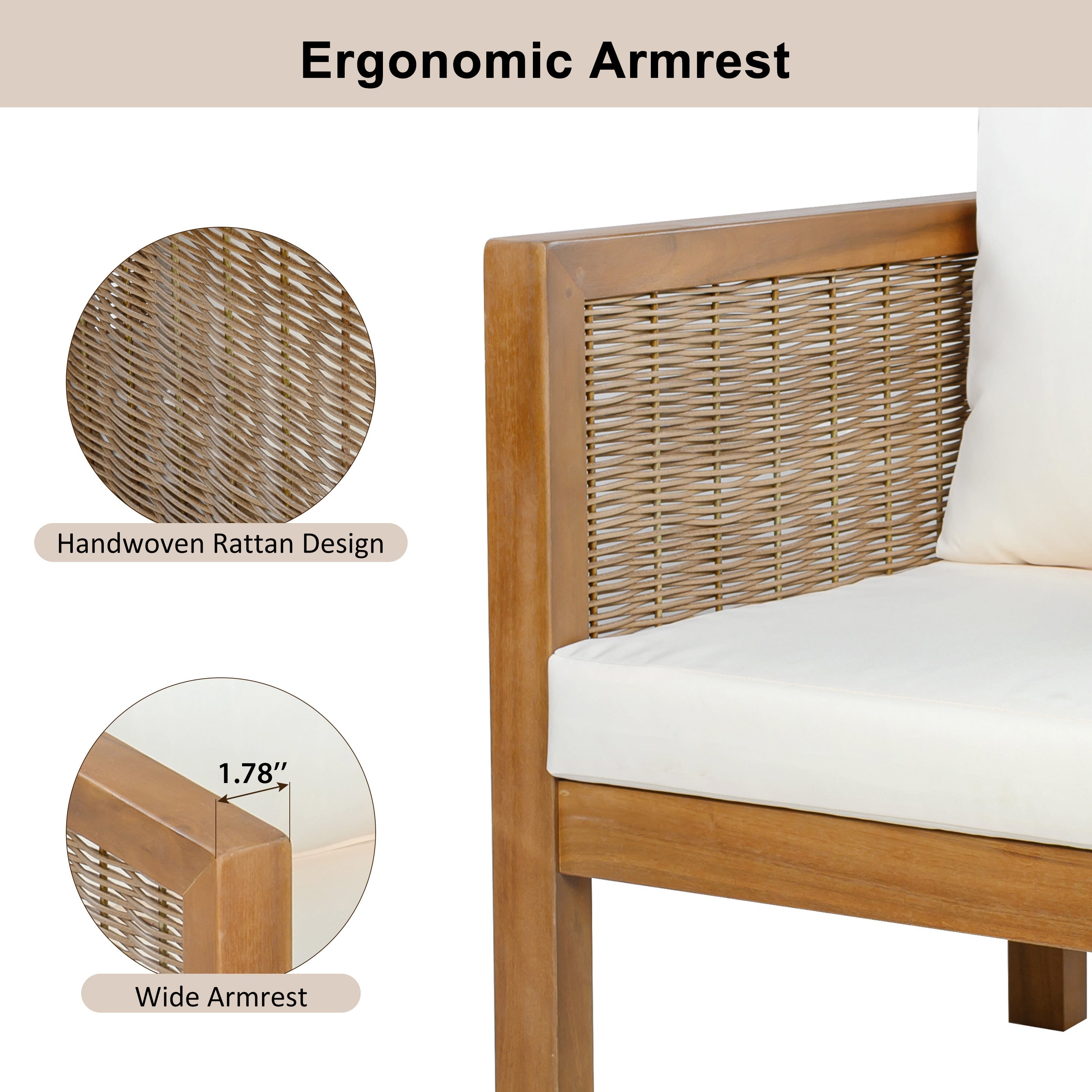 4 Pieces Patio Sofa Set Outdoor Seating Group