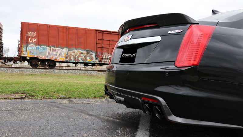 Corsa Performance 2016 Cadillac CTS V 6.2L V8 2.75in Black Sport Axle-Back Exhaust