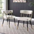 Glam Faux Leather Dining Chair Set of 2