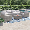 Fully Assembled 6-Person All-Weather Wicker Sectional Seating Group