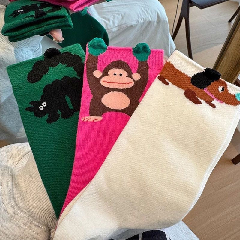 Trendy Illustrated Spring Socks For Women