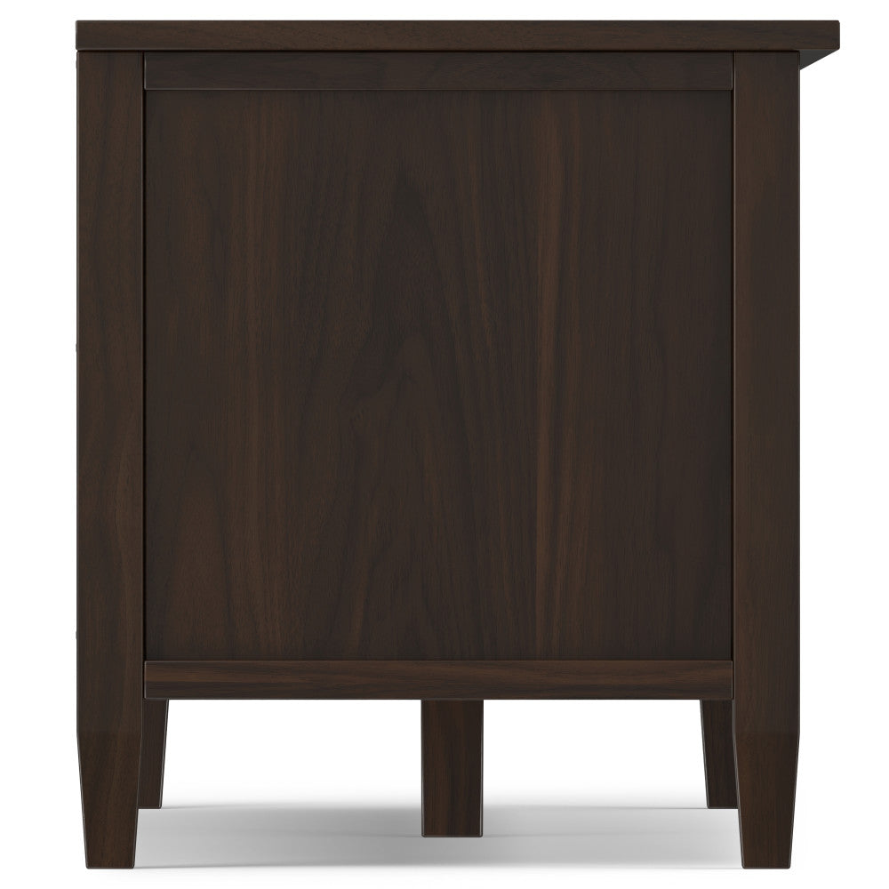 Warm Shaker 72 Inch Wide Solid Wood Low TV Stand in Tobacco