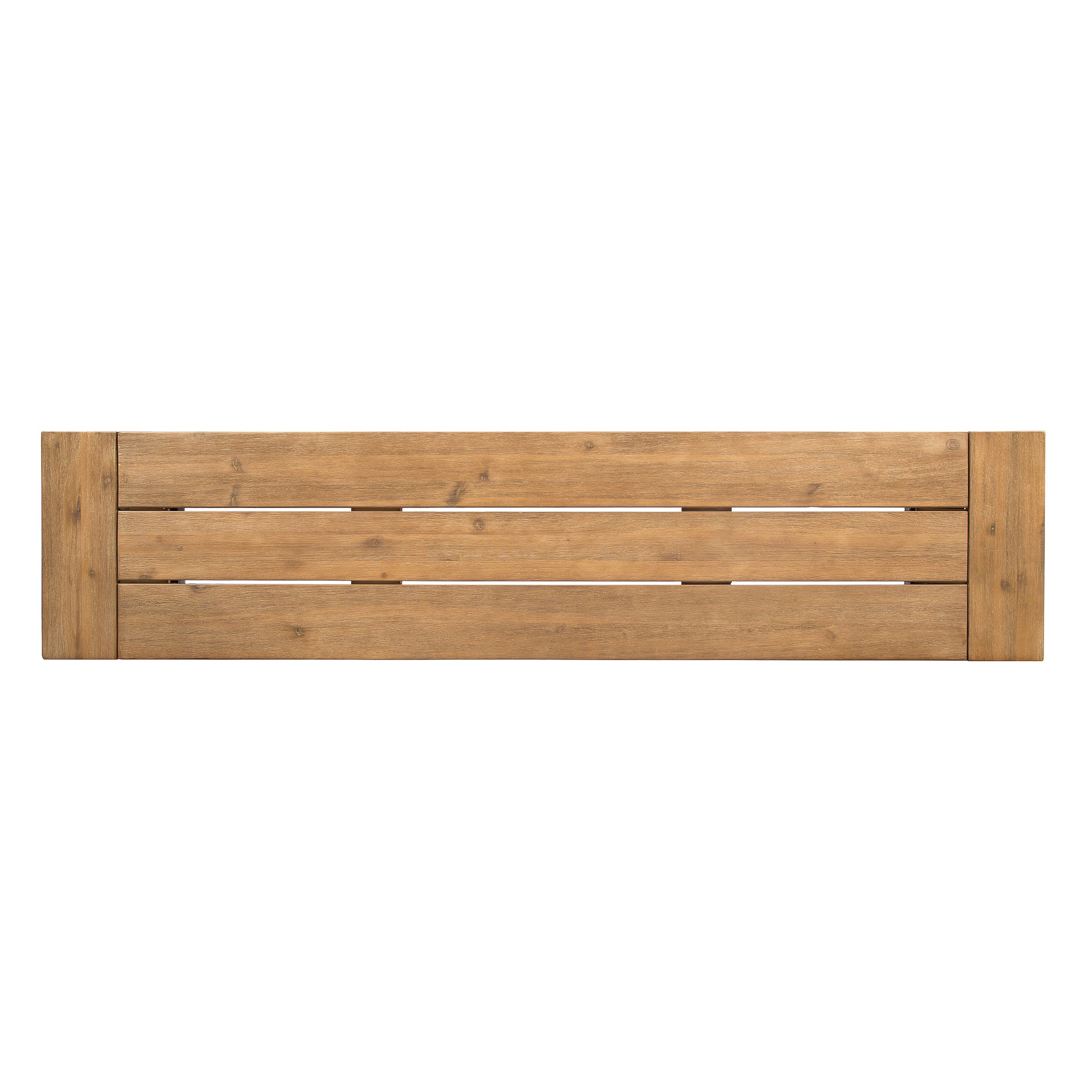 Outdoor Bench with Slat Panel Design and Acacia Wood Frame (Set of 2)