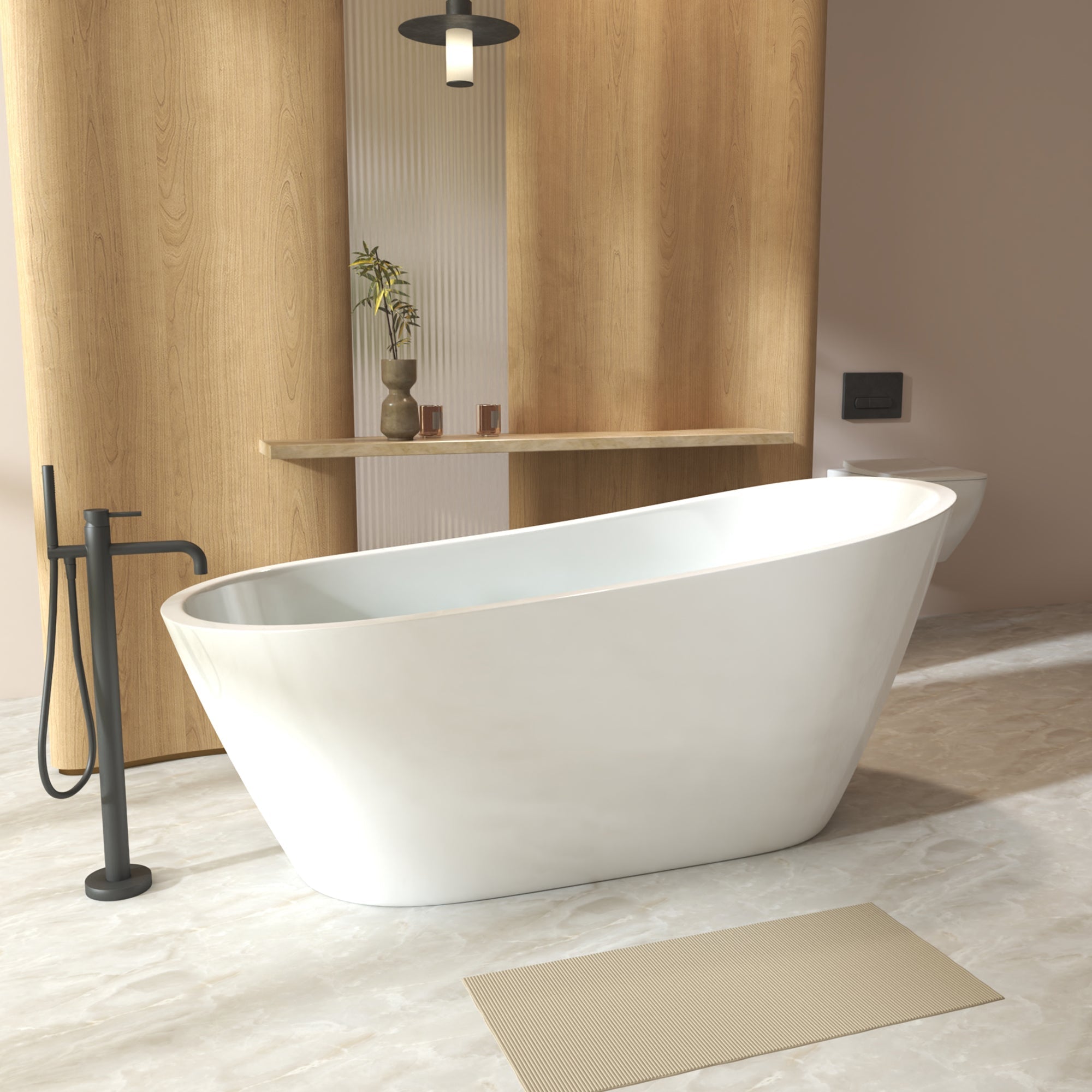 67" Freestanding Slipper Bathtub