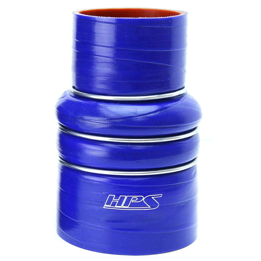 HPS Performance Products HPS 2-1/2" - 3" ID, 6" Length, Silicone Charge Air Cooler CAC Hose Double Hump Reducer Coupler Bellow Cold Side, High Temp 4-ply Reinforced, 63mm - 76mm ID