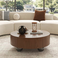 35.43 Inch Drum Shaped Round Coffee Table