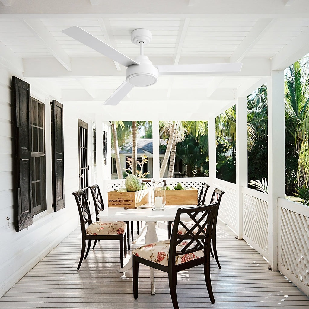 52" Ceiling Fan Without Light, 3 ABS Blades with Remote Control