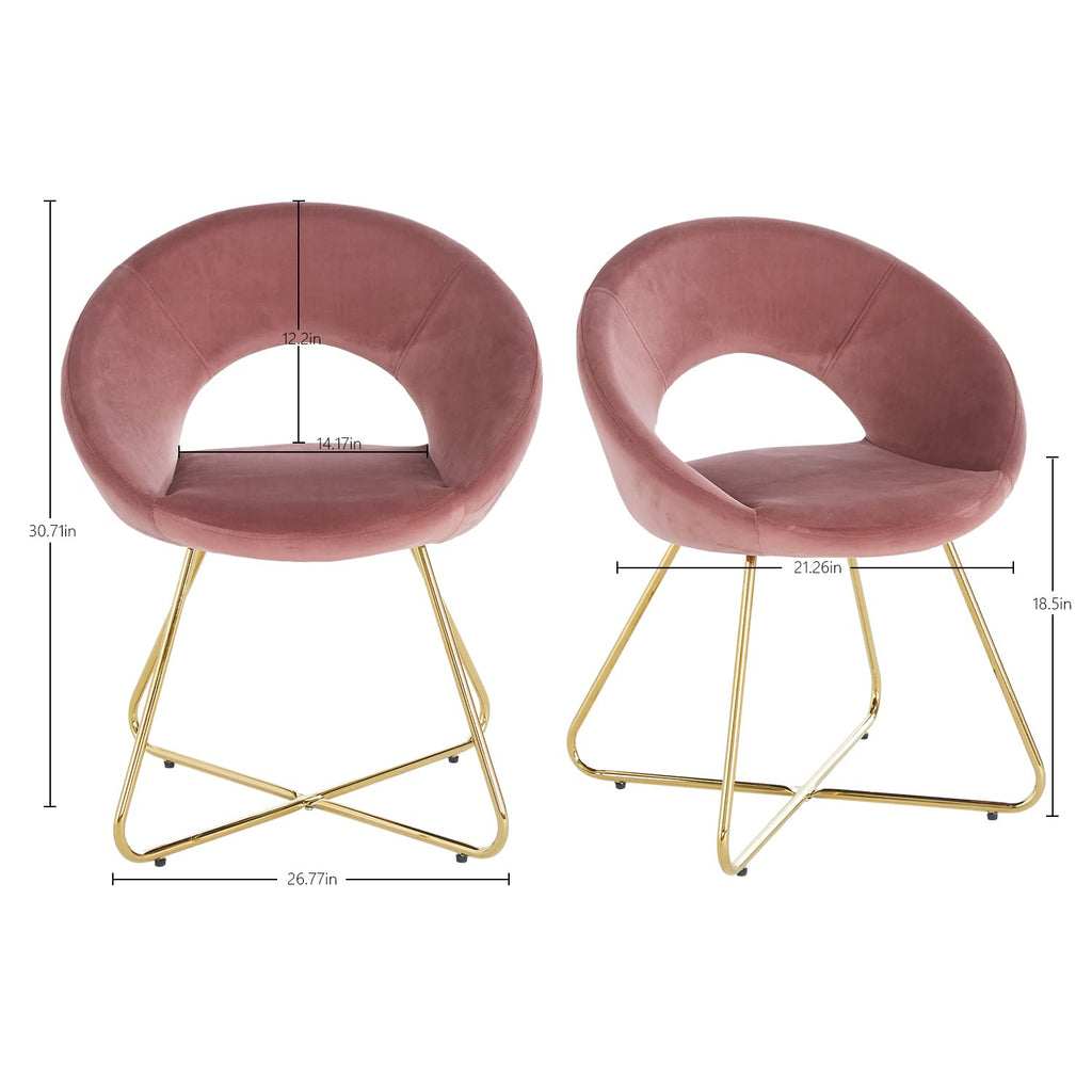 Modern Accent Velvet Chairs Set of 2