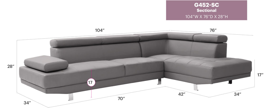 Riveredge G452-SC Sectional Without Ottoman