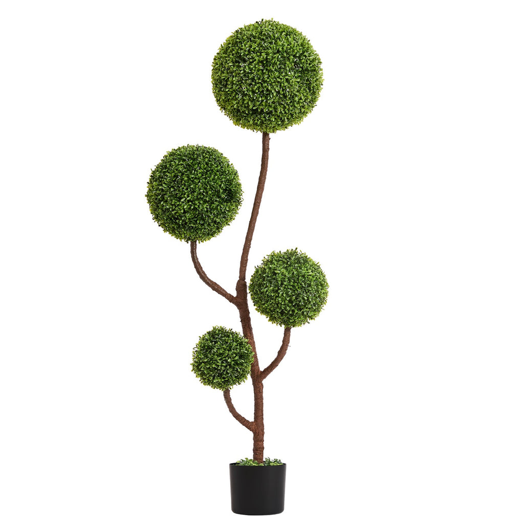 Artificial Boxwood Topiary Tree - 5FT Tall Triple Ball Shape