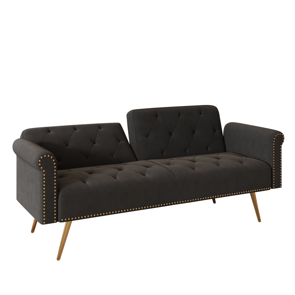 Velvet Sofa Bed - 69.7 Inches