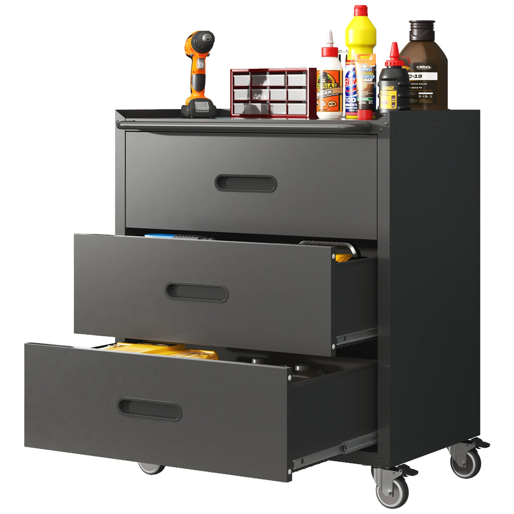 Heavy-Duty Metal Storage Cabinet with Wheels