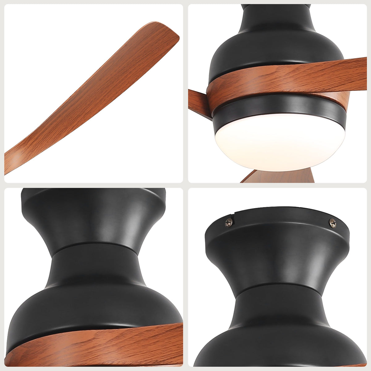 52" Ceiling Fan with Lights, Quiet DC Motor Reversible